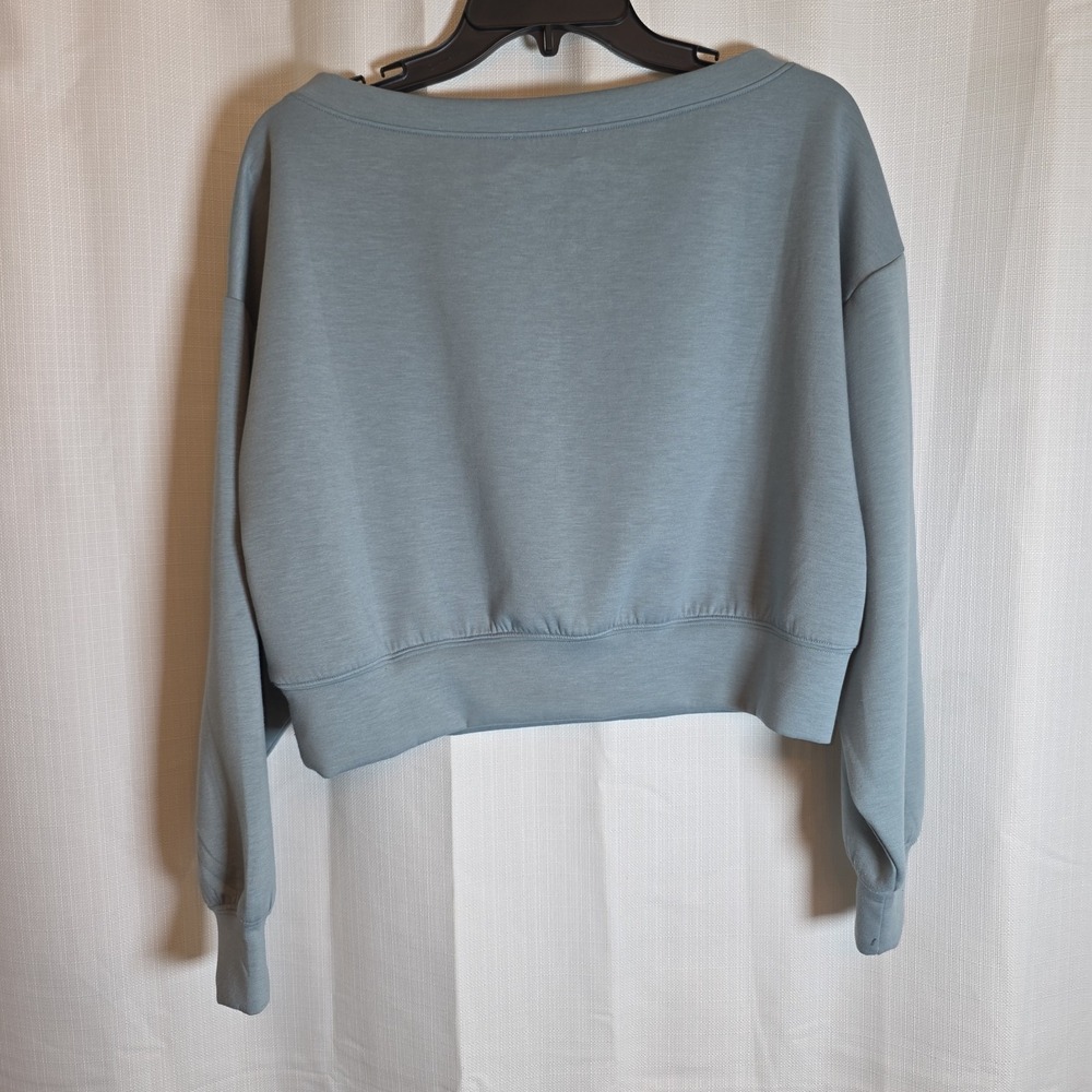 Zenana Outfitters Light Blue Cropped Sweatshirt - Picture 6 of 7